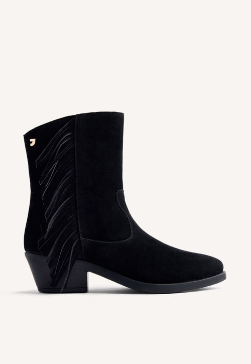 LEATHER FRINGES ANIMAL PRINTBOY BOOTS KASSON