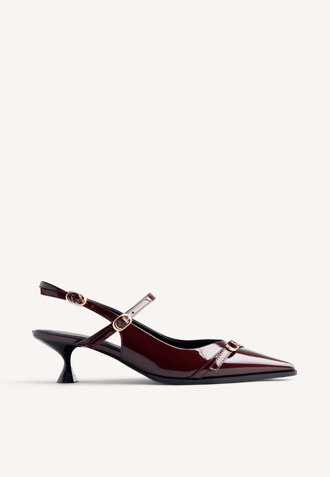 ZAPATOS TACÓN DESTALONADOS EFECTO CHAROL SABIN