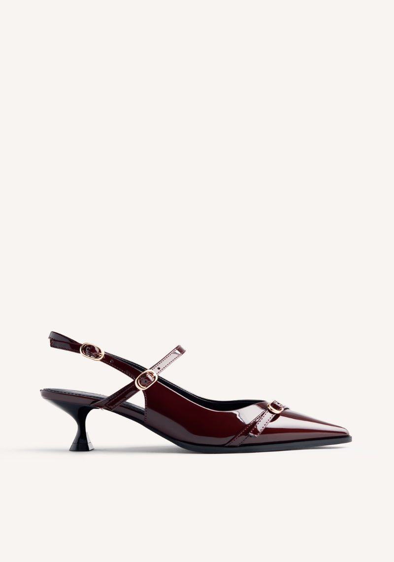 ZAPATOS TACÓN DESTALONADOS EFECTO CHAROL SABIN