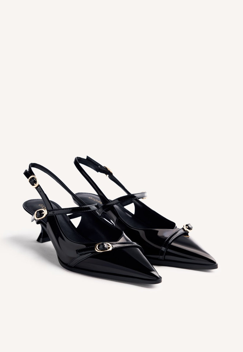 ZAPATOS TACÓN DESTALONADOS EFECTO CHAROL SABIN