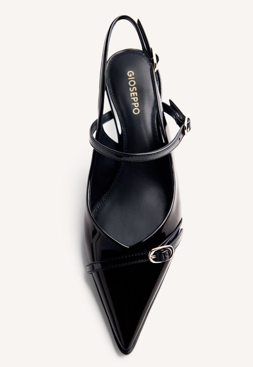 SLINGBACK PATENT EFFECT KITTEN HEELED SHOES SABIN