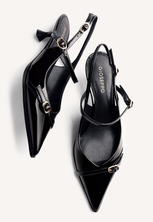 SLINGBACK PATENT EFFECT KITTEN HEELED SHOES SABIN