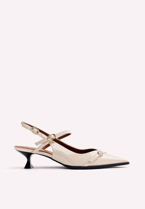 ZAPATOS TACÓN DESTALONADOS EFECTO CHAROL SABIN