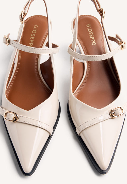 SLINGBACK PATENT EFFECT KITTEN HEELED SHOES SABIN