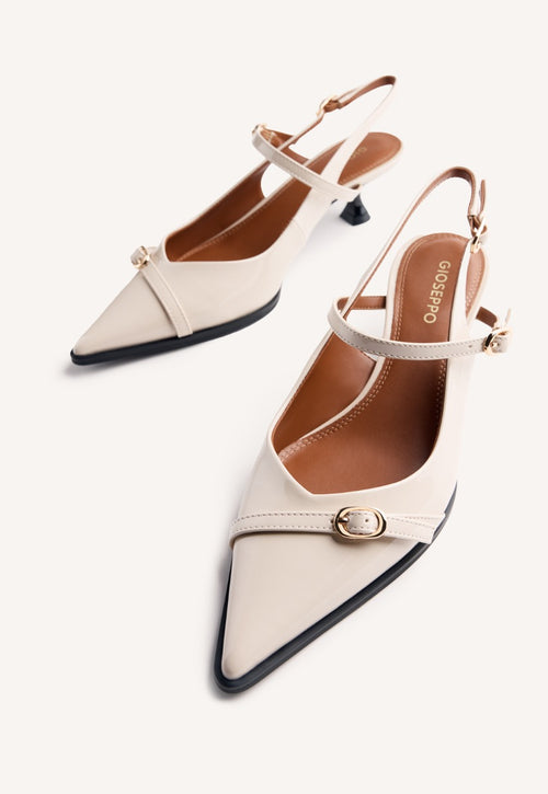 SLINGBACK PATENT EFFECT KITTEN HEELED SHOES SABIN