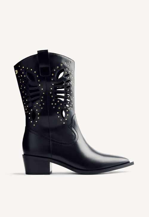 LEATHER ANIMAL PRINTBOY BOOTS TAKABA