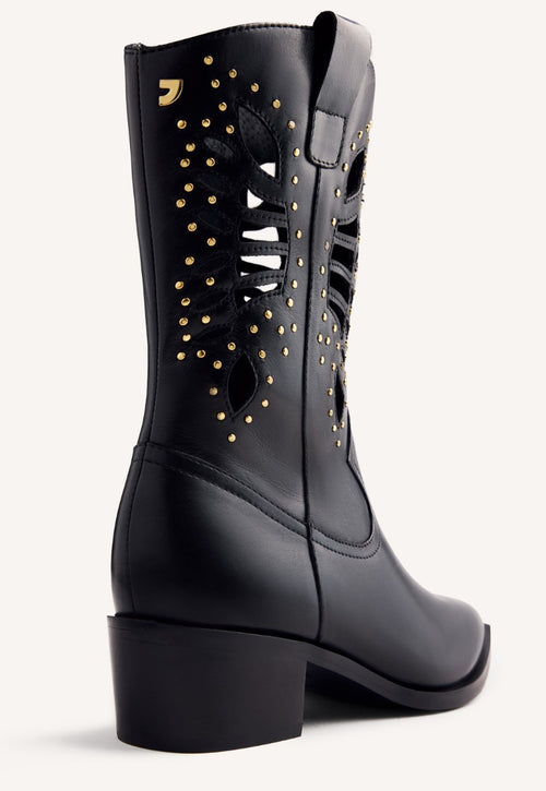 LEATHER ANIMAL PRINTBOY BOOTS TAKABA