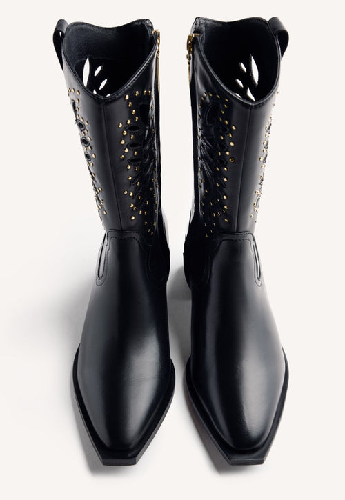 LEATHER ANIMAL PRINTBOY BOOTS TAKABA