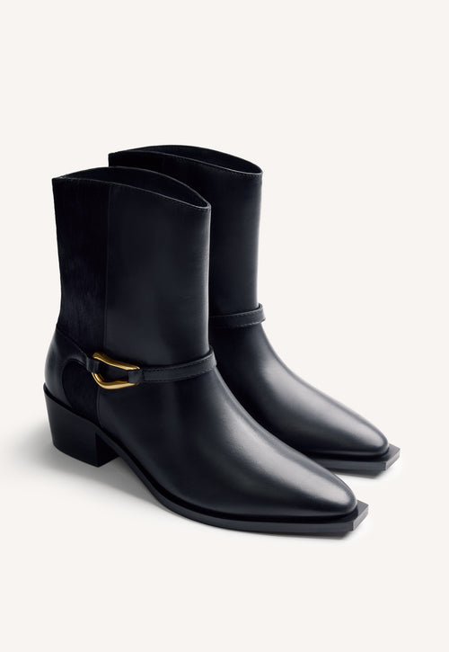 LEATHER ANKLE BOOTS BY MELYSSA PINTO