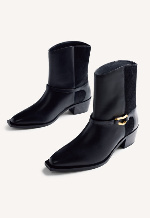 LEATHER ANKLE BOOTS BY MELYSSA PINTO