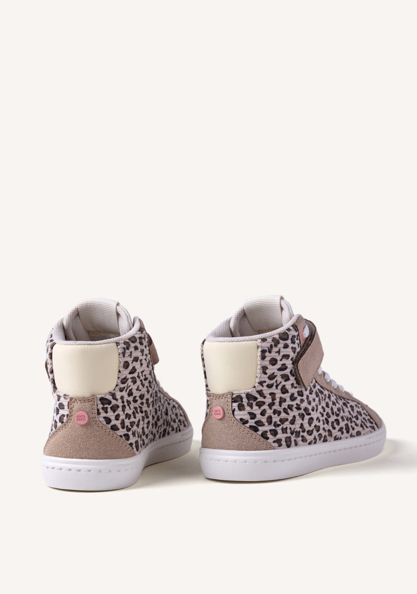 SNEAKERS BOOTIE IN VELLUTO A COSTE CON STAMPA ANIMALE KILKENY