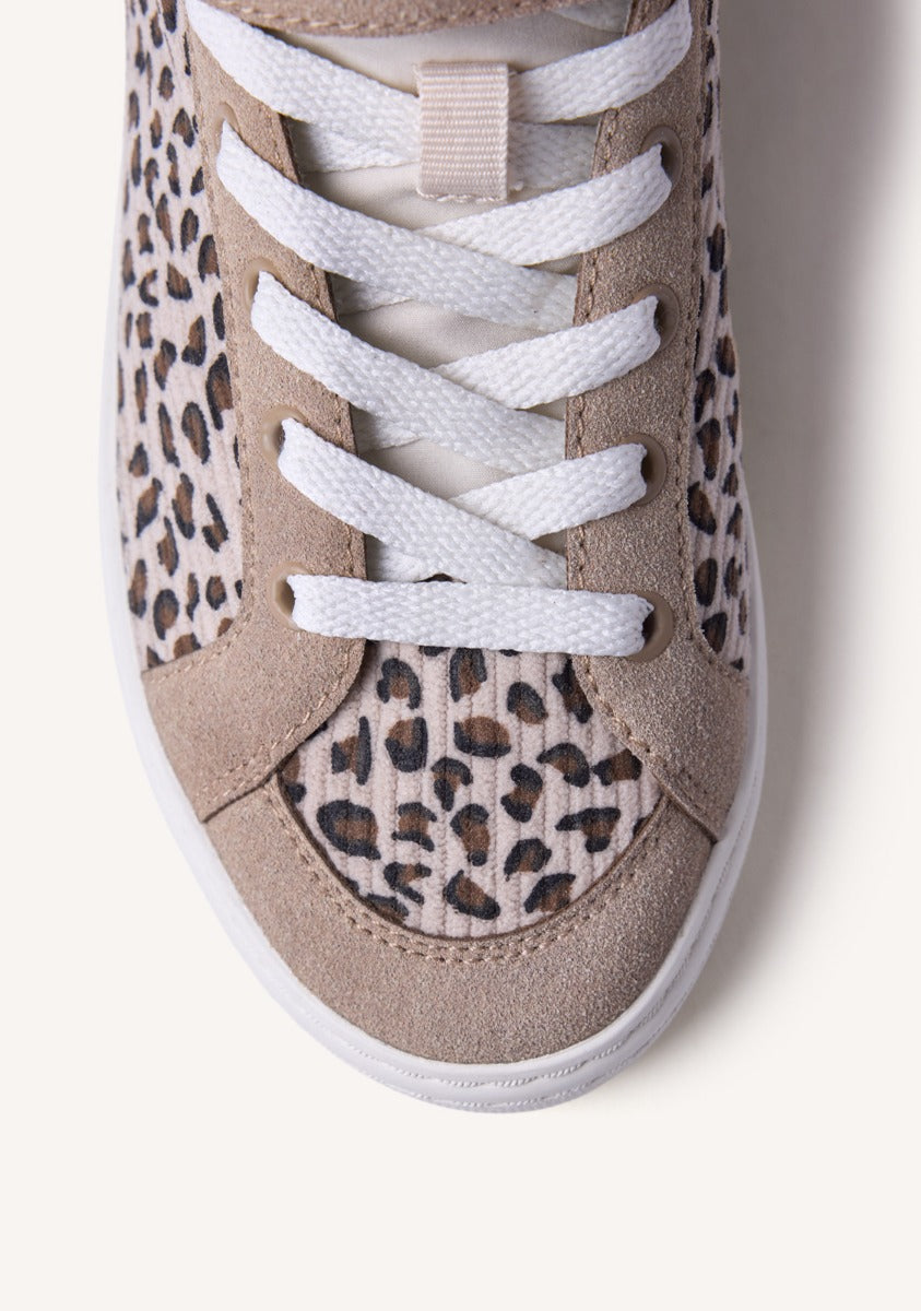 SNEAKERS BOOTIE IN VELLUTO A COSTE CON STAMPA ANIMALE KILKENY