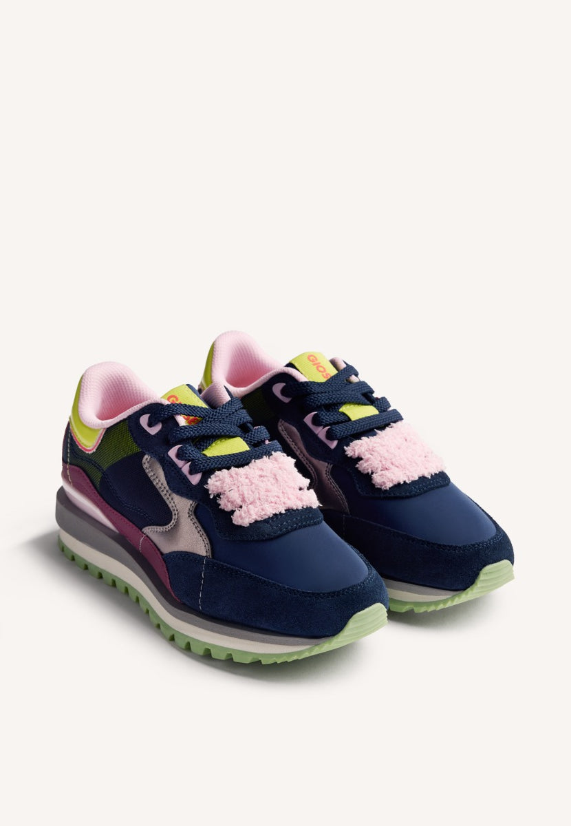 LEATHER AND NYLON SNEAKERS FORADA