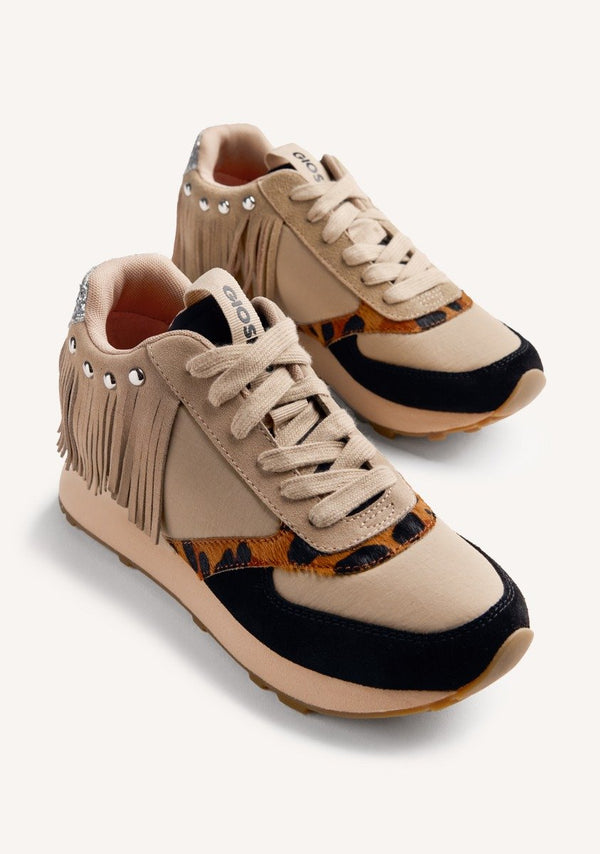 LEATHER FRINGES WEDGE SNEAKERS BRICELYN