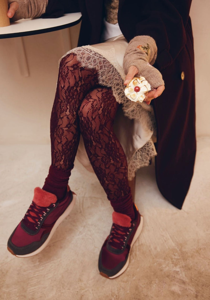 LEATHER AND FUR SNEAKERS LISMORE