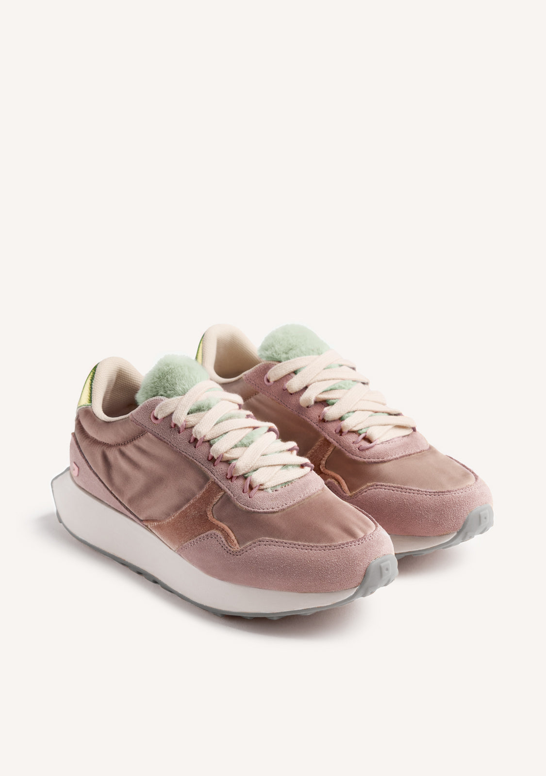 LEATHER AND FUR SNEAKERS LISMORE