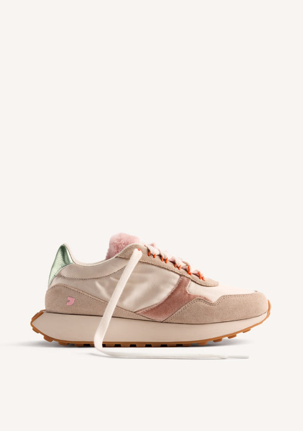 LEATHER AND FUR SNEAKERS LISMORE