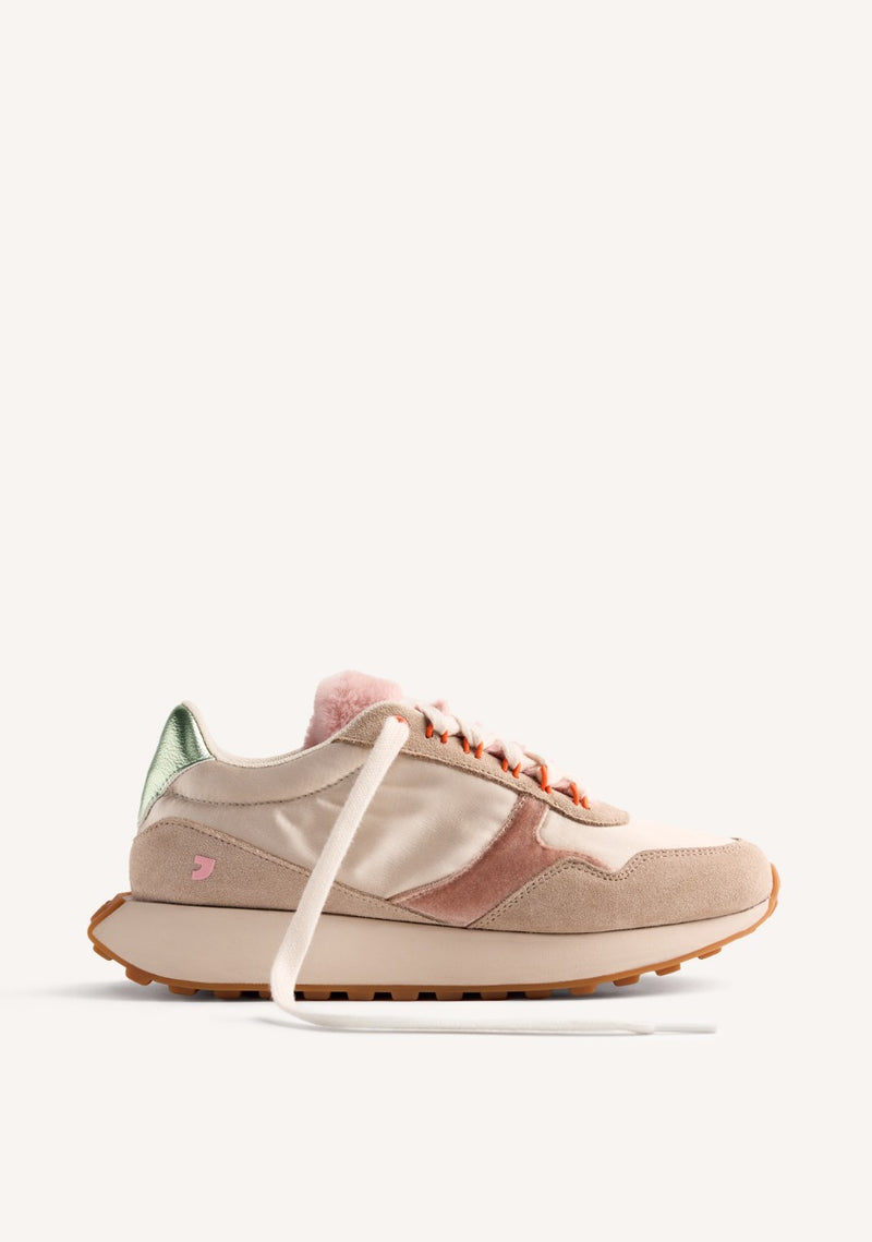 LEATHER AND FUR SNEAKERS LISMORE