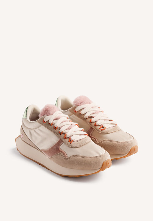 LEATHER AND FUR SNEAKERS LISMORE