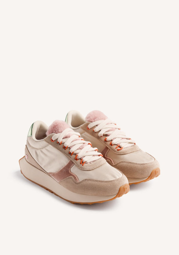 LEATHER AND FUR SNEAKERS LISMORE