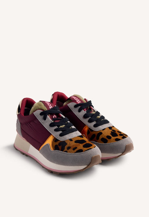 ANIMAL PRINT LEATHER AND FUR SNEAKERS  POSEN