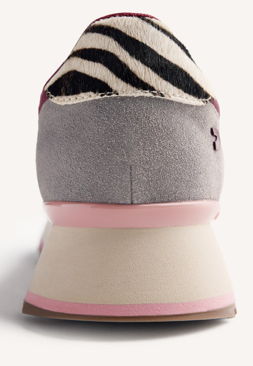 ANIMAL PRINT LEATHER AND FUR SNEAKERS  POSEN