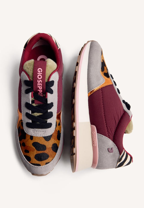 ANIMAL PRINT LEATHER AND FUR SNEAKERS  POSEN