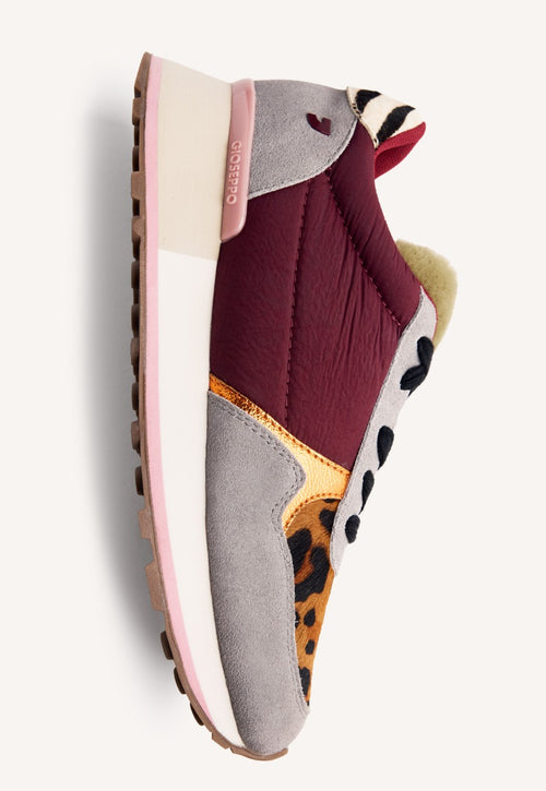 ANIMAL PRINT LEATHER AND FUR SNEAKERS  POSEN