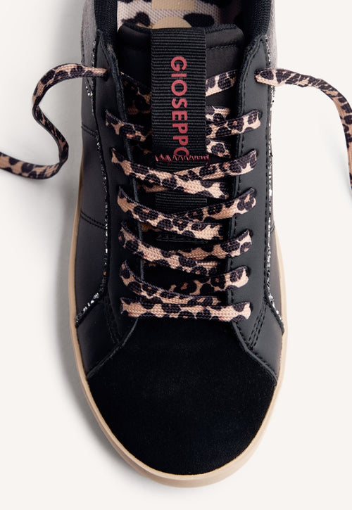 ANIMAL PRINT LEATHER WEDGE SNEAKERS EDINA