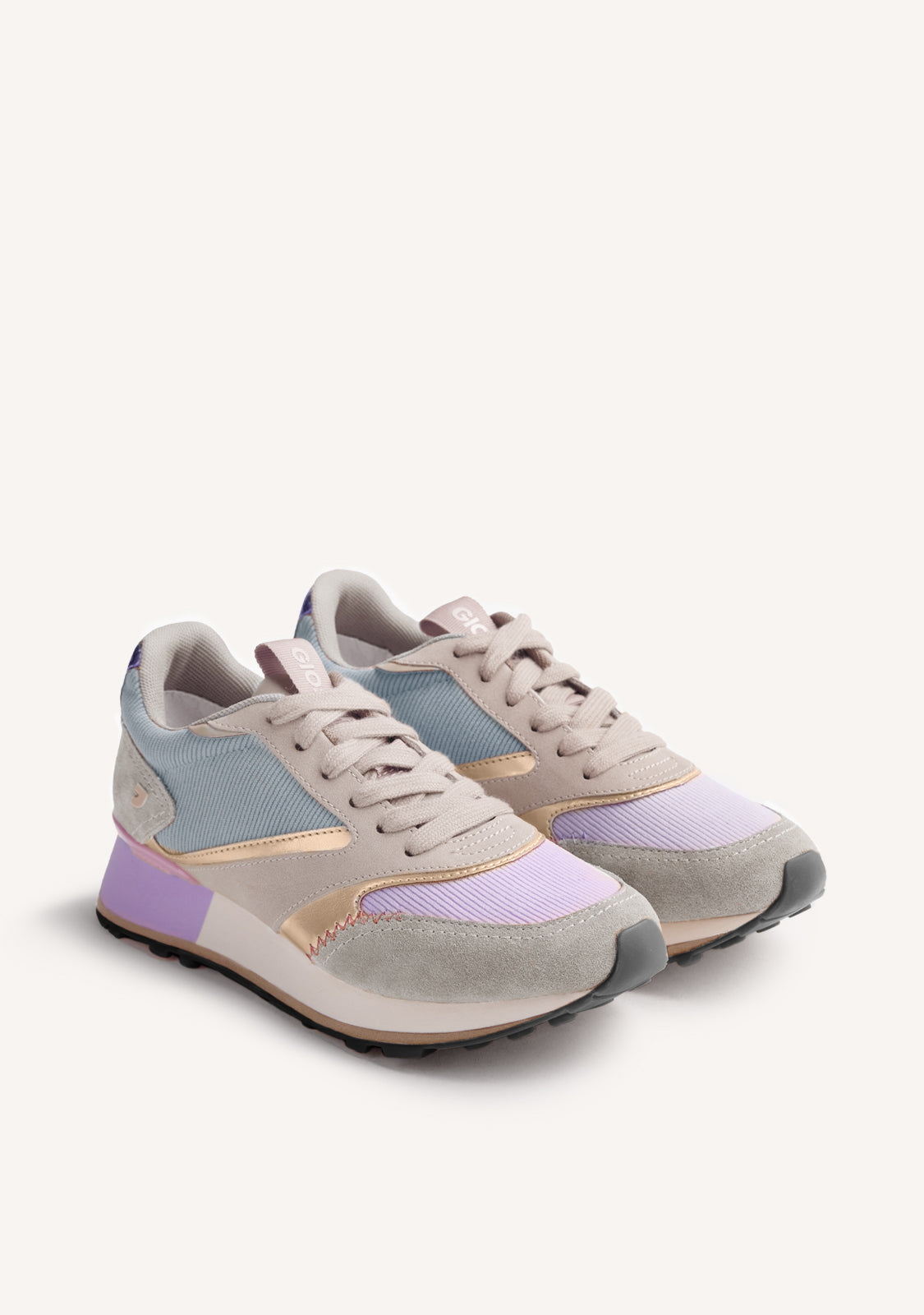 LEATHER AND CORDUROY SNEAKERS LAWTON