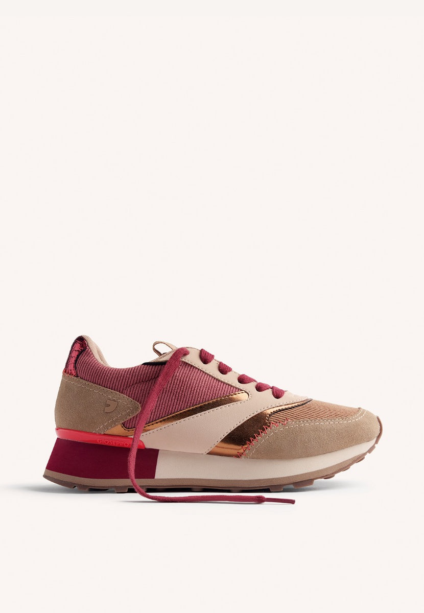 LEATHER AND CORDUROY SNEAKERS LAWTON