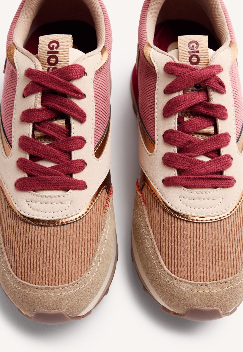 LEATHER AND CORDUROY SNEAKERS LAWTON
