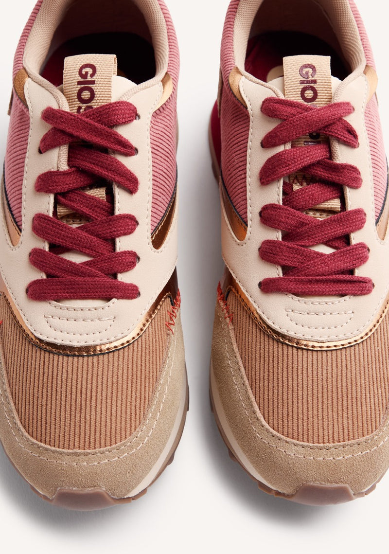 LEATHER AND CORDUROY SNEAKERS LAWTON