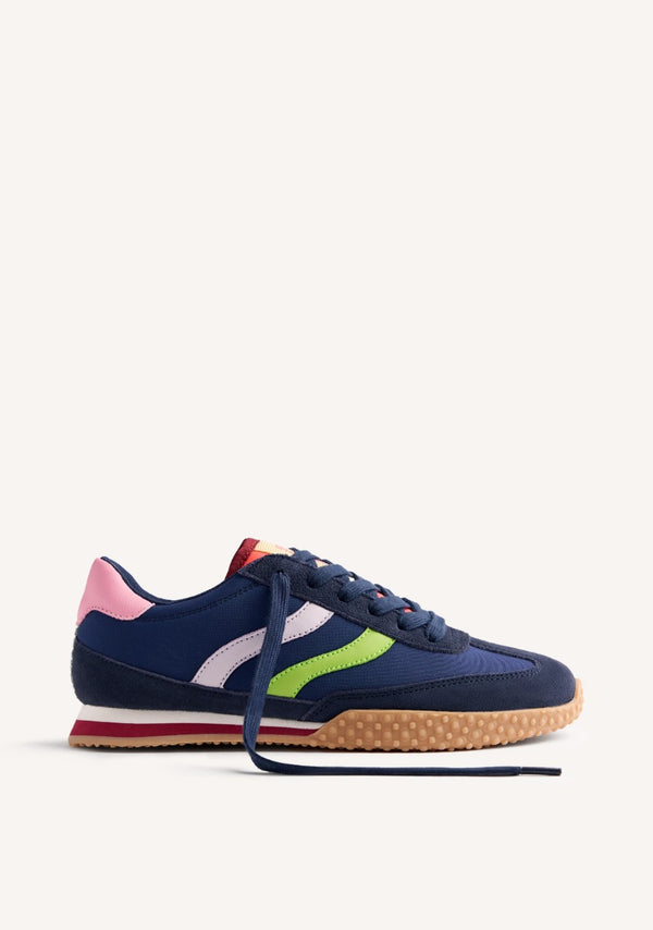 LEATHER AND NYLON SNEAKERS