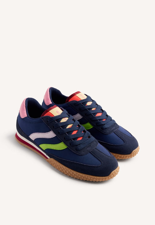 LEATHER AND NYLON SNEAKERS