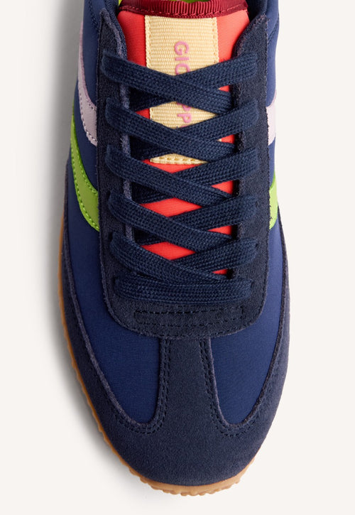 LEATHER AND NYLON SNEAKERS