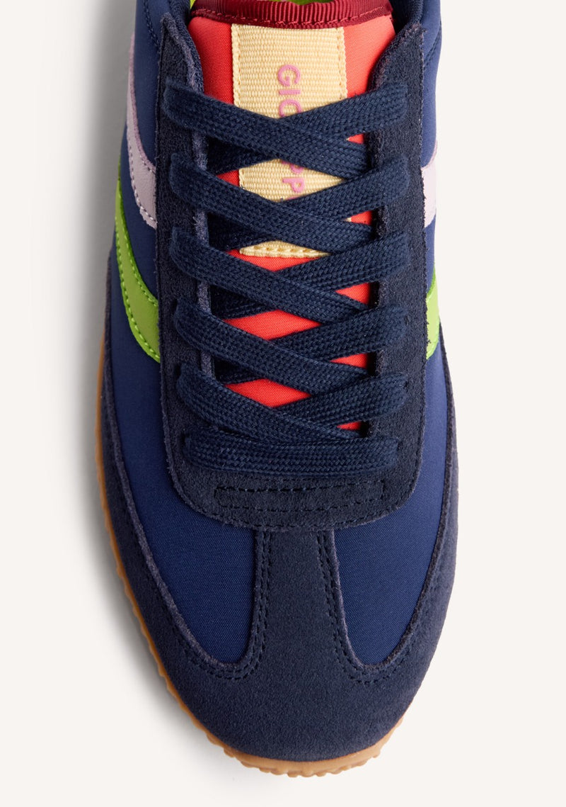 LEATHER AND NYLON SNEAKERS