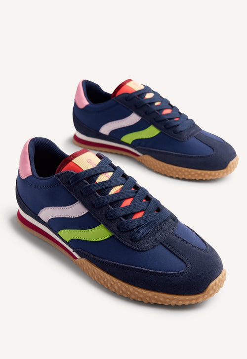 LEATHER AND NYLON SNEAKERS