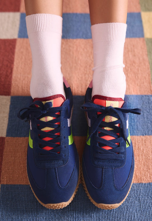 LEATHER AND NYLON SNEAKERS