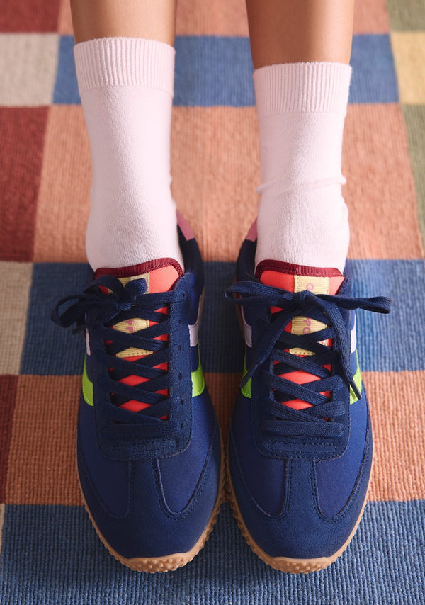 LEATHER AND NYLON SNEAKERS