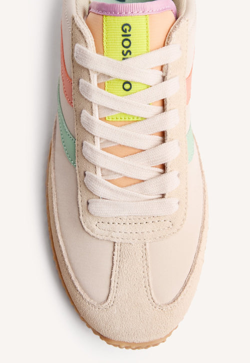 LEATHER AND NYLON SNEAKERS