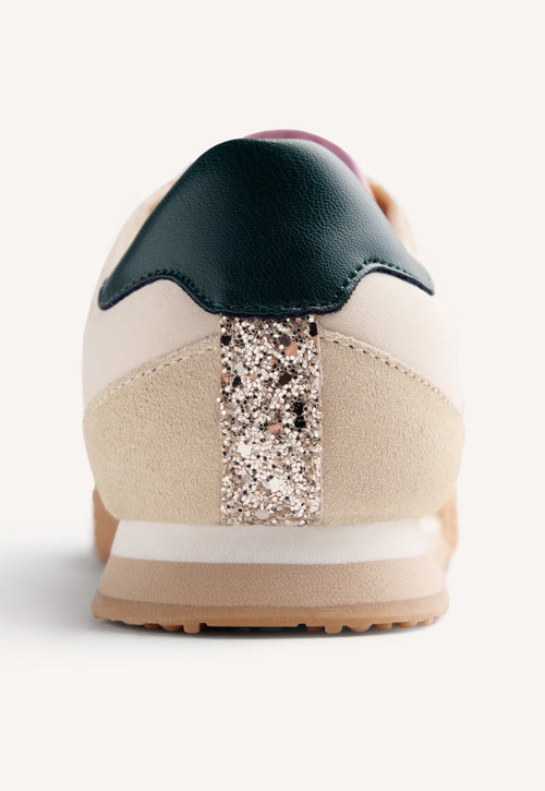 LEATHER AND NYLON SNEAKERS