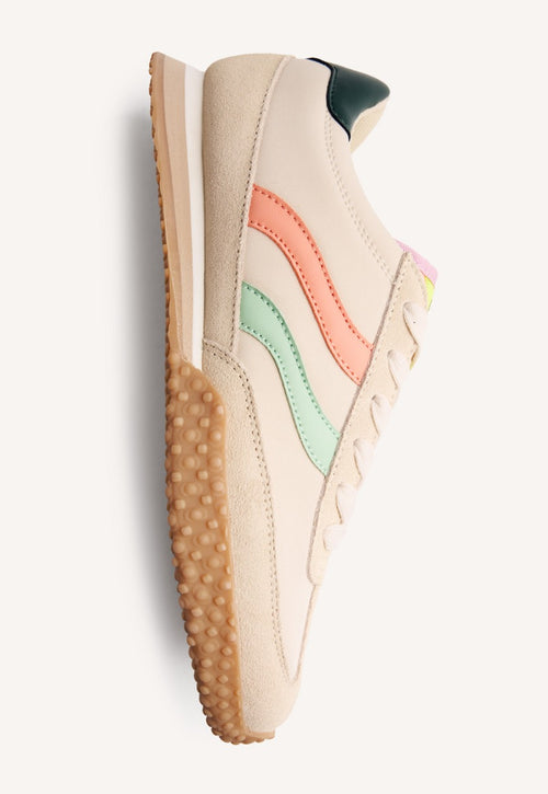 LEATHER AND NYLON SNEAKERS