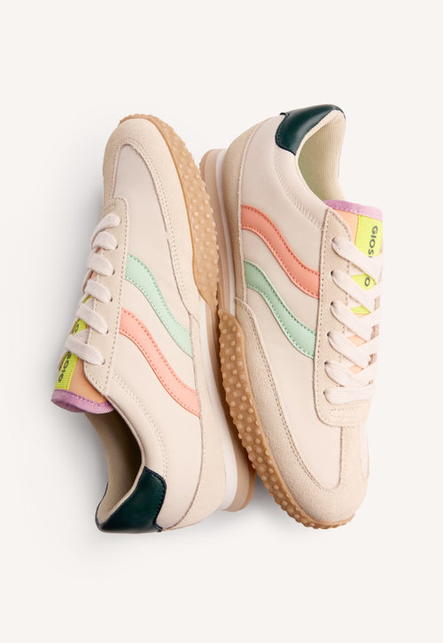 LEATHER AND NYLON SNEAKERS