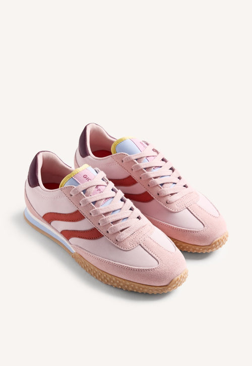 LEATHER AND NYLON SNEAKERS