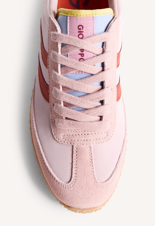 LEATHER AND NYLON SNEAKERS