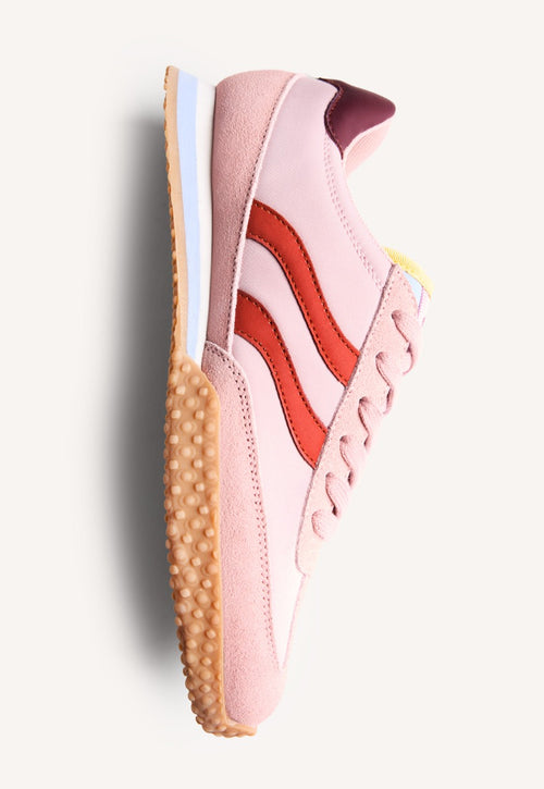 LEATHER AND NYLON SNEAKERS