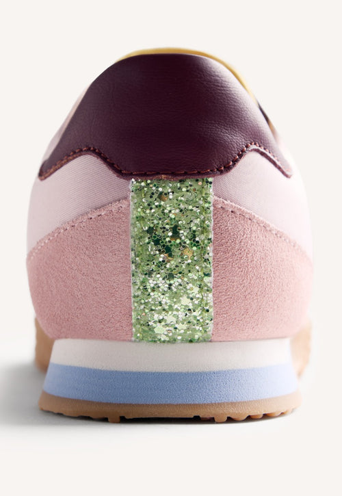 LEATHER AND NYLON SNEAKERS