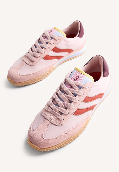 LEATHER AND NYLON SNEAKERS