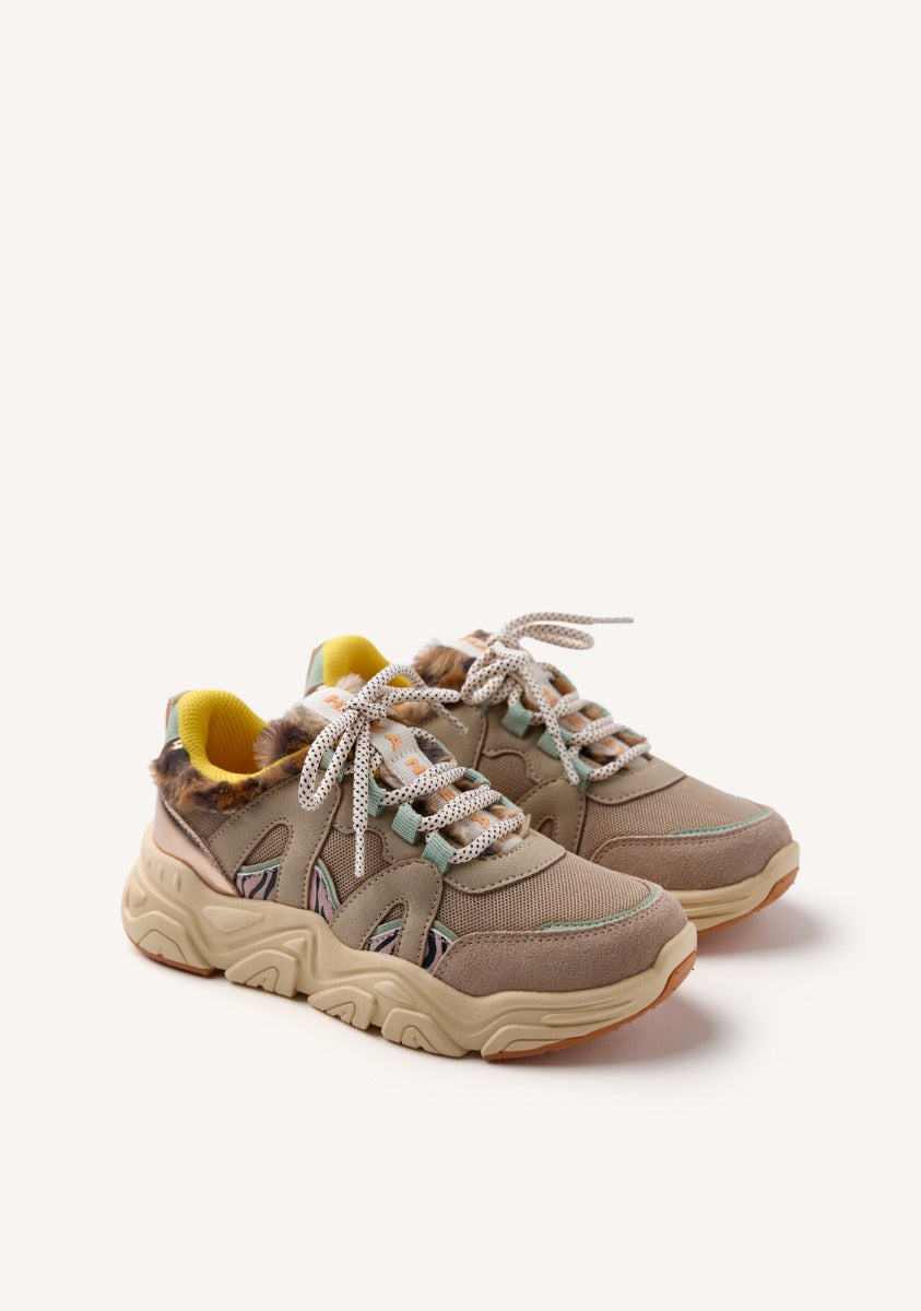 SNEAKERS PELLE CON PELLICCIA REDBY